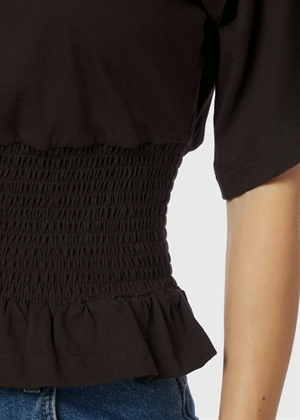 Dray boxy smock tee Mørkebrun Neo Noir 